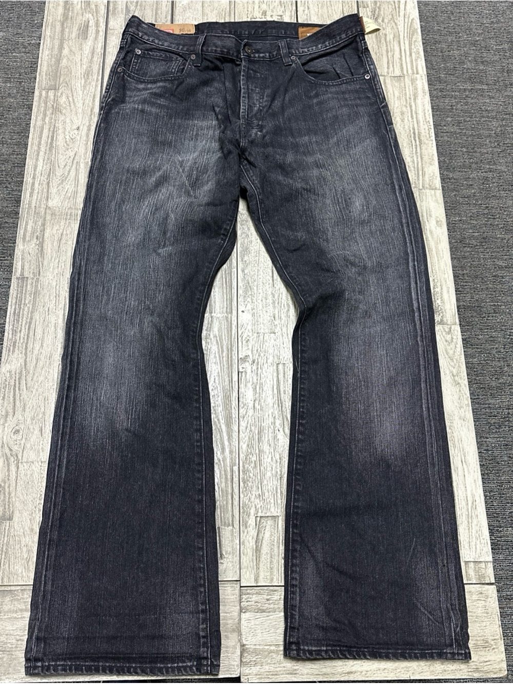 NWT VTG 2007 Gap Jeans Boot Fit Black Washed 36x34 Button Fly Skater Preppy